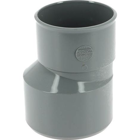 Nicoll – Réduction extérieure excentrée mâle Ø100 – femelle Ø80 – PVC lisse pour évacuation – Emboîtement facile – Conserve le fil d'eau
