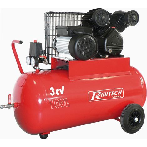 Ribitech - Compresseur 100 Litres 8 bar 3Cv tête en V - PRCOMP3/100V (1/2)