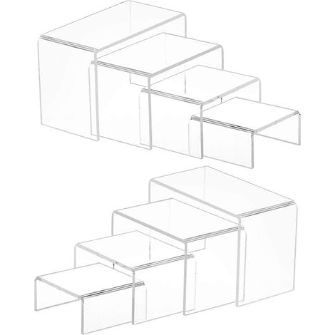 Lot de 8 petits supports en acrylique transparent épais (2 jeux), présentoir (1/5)