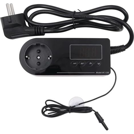 Thermostat Intelligent pour Terrarium et Aquarium - Contrôle de Température pour Reptiles et Insectes - Écran LCD - Chauffage Rond (1/4)