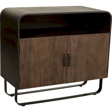 Buffet bois et métal noir style industriel élégant - bois foncé et métal noir (1/5)