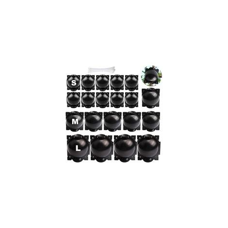 20 Stück Anzuchtboxen für Pflanzen, Vermehrungskugeln, Wurzelwachstumsboxen, Veredelungsboxen, Pflanzenwurzelvorrichtungen für die Gartenveredelung (S+M+L) (Schwarz) (1/5)