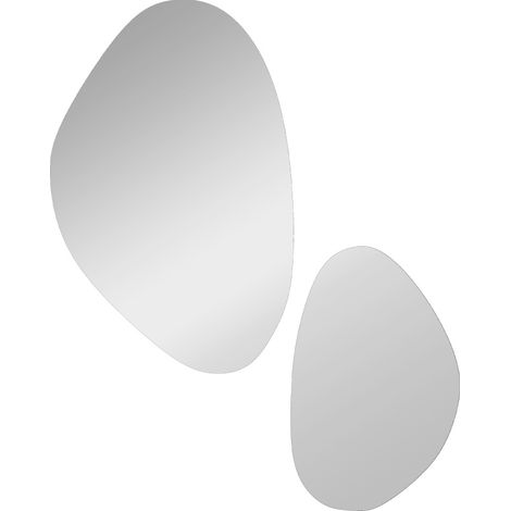 Set de 2 espejos de pared irregulares 70 x 46 cm y 49,5 x 31 cm con marco negro (1/5)