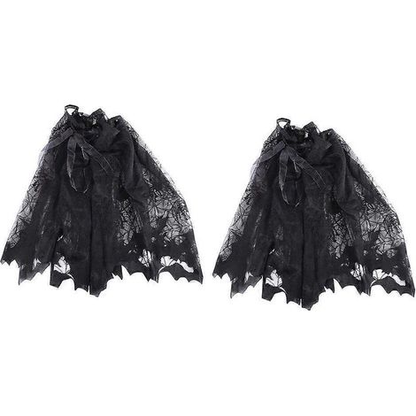 Set aus 2 Spitzenlampenschirmen für Tischlampen, ideale Dekoration für Halloween oder eine Party.