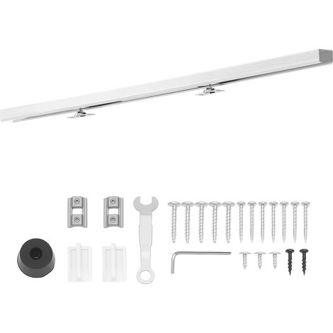 Mophorn Kit Binario per Porta Scorrevole con Guida Singola, Lunghezza 1135 mm, Ferramenta in Lega di Alluminio per Porte Scorrevoli con Chiusura Ammortizzata, Larghezza 610 mm (1/5)