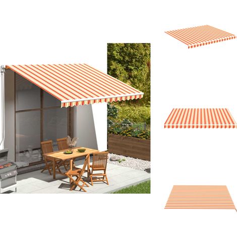 Markisenbespannung Gelb und Orange 4x3,5 m - Markisentuch - Markisenzubehör - Outdoor Dekoration - Sonnenschutz - Gartendekoration (1/5)
