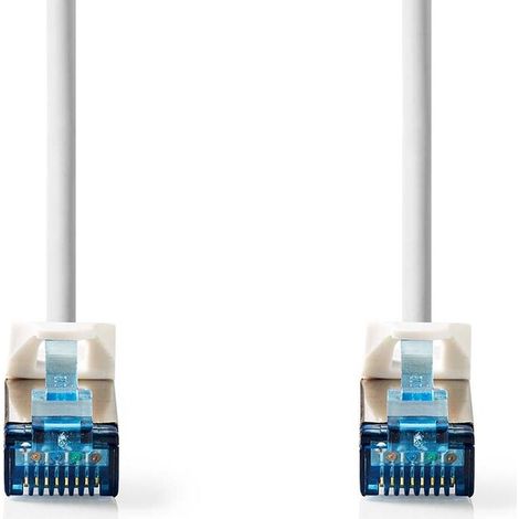 Nedis CAT6a-Netzwerkkabel / S/FTP / RJ45 Stecker / RJ45 Stecker / 10.0 m / Snagless / Rund / LSZH / Weiss / Label