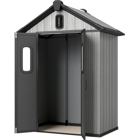 Outsunny Capanno da Giardino con Doppie Porte Bloccabili, Grigio