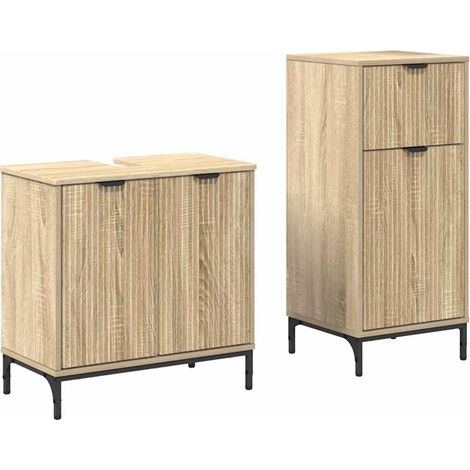 Maison Exclusive - Set di mobili per il bagno 2 pz Rovere Sonoma 39,5 x 36 x 88 cm (1/5)