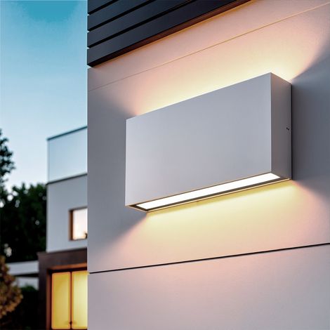 Applique per esterni LED con Illuminazione su Entrambi i Lati, Alluminio, Luming II 2700K Bianco Bianco Caldo ↔17 cm