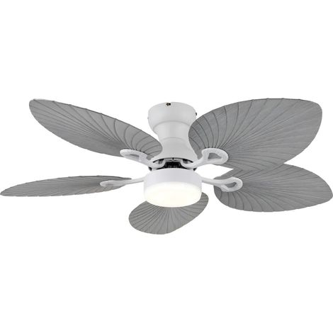 Ventilatore Soffitto con Luce Regolabile Bianco Grigio 22W Telecomando