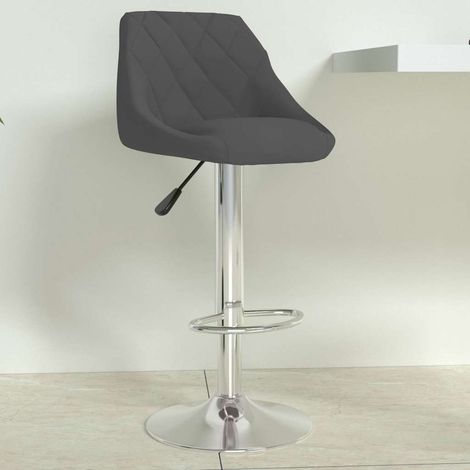vidaXL Taburete de cocina de terciopelo gris oscuro (1/5)