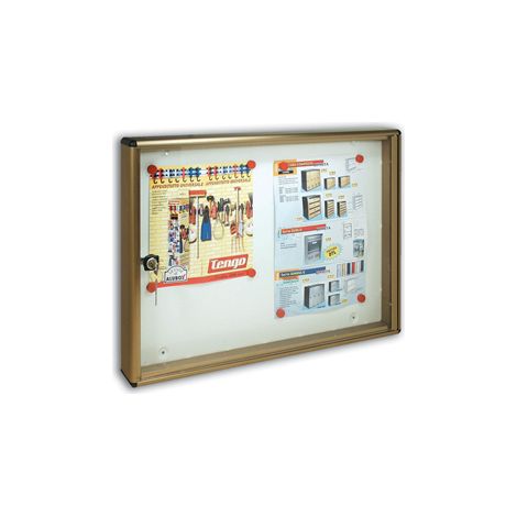 BACHECA PORTA AVVISI ALUBOX - ALLUMINIO BRONZATO 2XA4 MM 550X50 H.MM 400 - 1 pezzo (1/2)