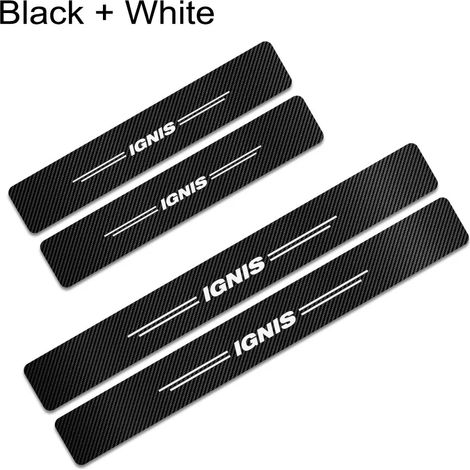 (Lettres blanches) Protection de seuil de porte (autocollant en vinyle imitation fibre de carbone) pour Suzuki Ignis,anti-rayures,accessoire décoratif (1/3)