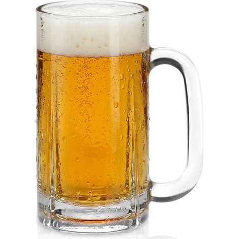 Glass Beer Mug, 500 ml - Thick Glass, Dishwasher Safe (1/5)