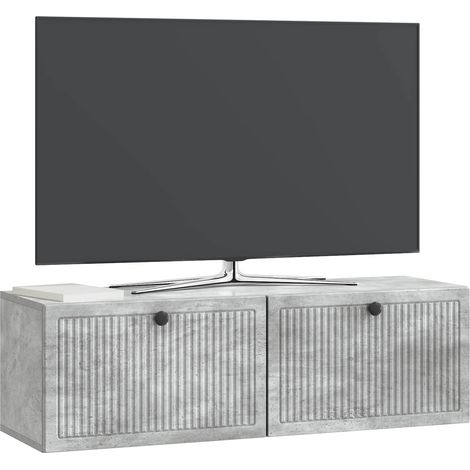 Maison Exclusive - Meuble TV mural Gris béton 98 x 31 x 30 cm Bois d'ingénierie