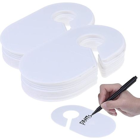 30 Pcs Séparateurs de Taille de Porte-Vêtements avec un Marqueur Bonus, Séparateurs de Taille de Vêtements, Séparateurs de Garde-Robe de Placard de Vêtements de Bébé Adulte