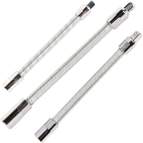 Lot de 3 rallonges flexibles en acier inoxydable Argent 1/4\" 3/8\" 1/2\" (1/5)