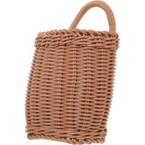 Panier mural en osier pour rangement, marron, tressé à la main (1/5)