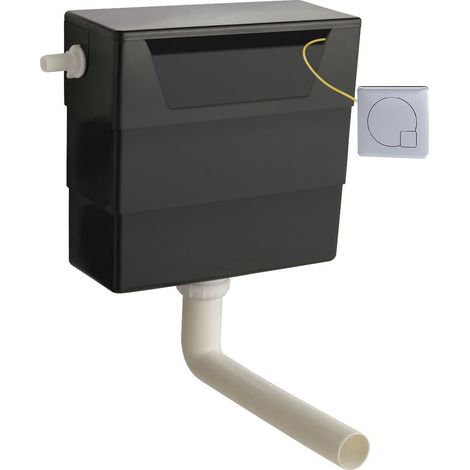 Nuie Front and Top Access Concealed Toilet Dual Flush Cistern with Chrome Flush Plate (1/3)