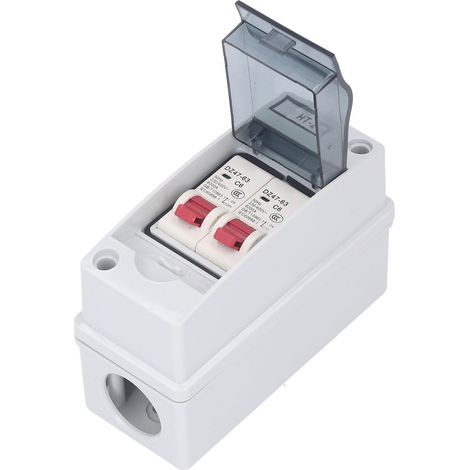 2-poliger 30-mA-Fehlerstromschutzschalter mit wasserdichtem Verteilerkasten, 230–400 V, Fehlerstromschutz, modularer Schalter (1/5)