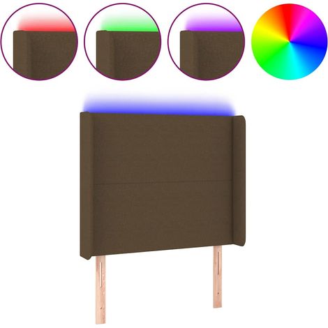 Maison Exclusive - Cabecero con LED de tela marrón oscuro 83x16x1 (1/5)
