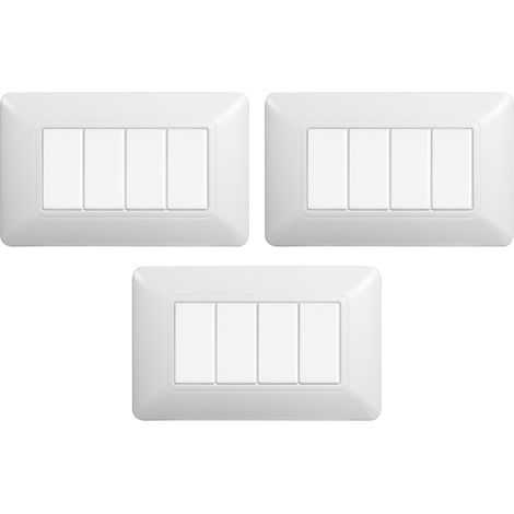 gloca Set Placche Plastica Compatibili Matix (3 Pezzi Bianco, 4 Posti) (1/4)