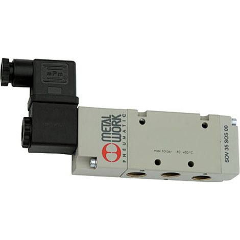 Riegler 5/2-Wegeventil, elektropneumat., monostabil, G 1/4, 24 V DC (1/3)