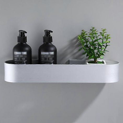 Étagère de toilette/rangement de salle de bain sans perçage, 40 cm, finition mate (1/4)