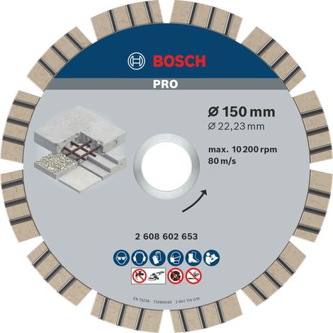 Bosch Zubehör - Diamanttrennscheibe für Beton 150x22,23 mm 2608602653