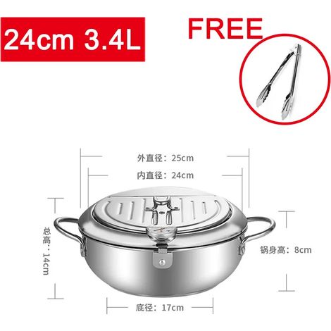 Mini friteuse (24 cm, 3,4 L), économique en huile, avec cuve de friture à température contrôlée. (1/5)