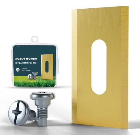 30 Pièces Lames de tondeuses Robots,Compatibles avec les robot tondeuse Husqvarna/Automower,Lames de rechange pour tondeuse robot,Double Lame En Acier Inoxydable (Couleur : Golden) (1/4)