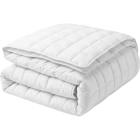 Edredón blanco mezcla de poliéster talla única 155 x 220 cm abotonado acolchado Korab