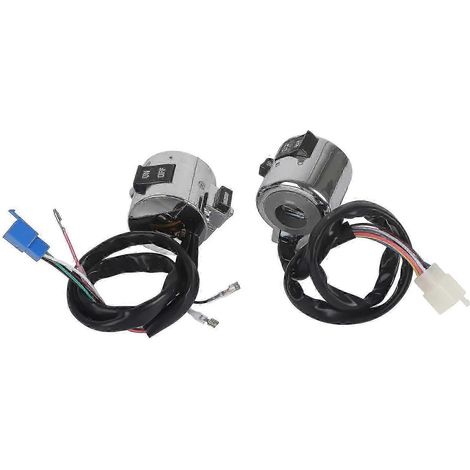 Paire de boutons de commande universels pour guidon de moto (clignotants, phares, klaxons), 25 mm