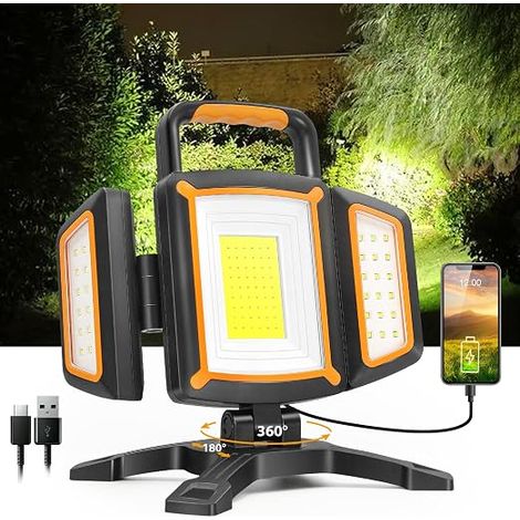 30 W Rechargeable LED Floodlight, 3000LM Construction Light with (1/5)