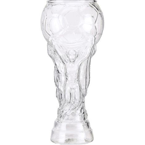 Chope à bière verre borosilicate trophée football 800ml robuste transparent idéal pour matchs et rassemblements familiaux (1/4)