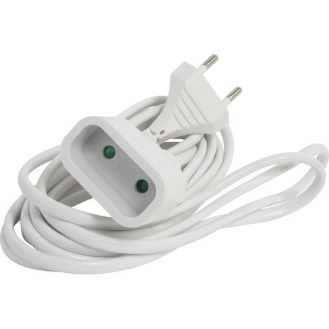 DEBFLEX - PROLONGATEUR 2P 6A 2X0,75 MM² HO3VV-H2-F 3M BLANC - 324251