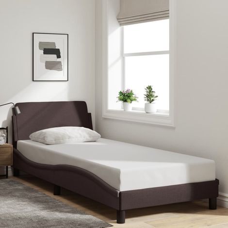 vidaXL Giroletto Dover Marrone Scuro 90x200 cm Tessuto (1/5)