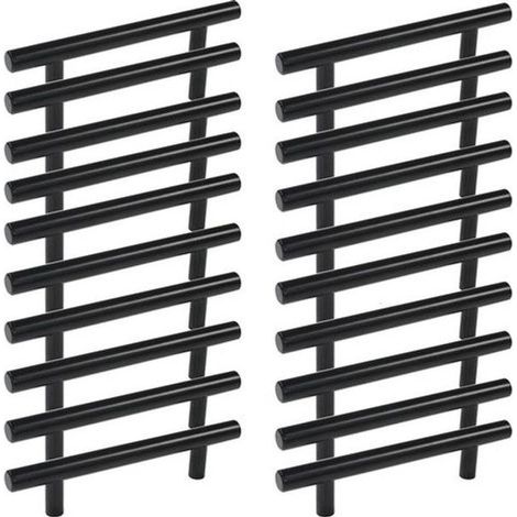 Lot de 20 Poignee Meuble Doré Poignée de Meuble Cuisine Dorée Poignée de Meuble Dorée en Acier Inoxydable Entraxe 160mm, noir (1/5)