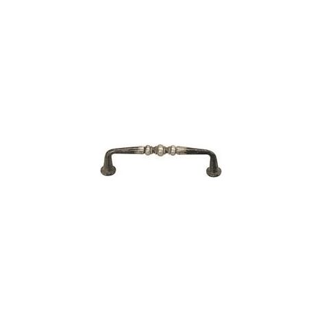 Poignée de meuble fixe zamac décor vieil argent – Entraxe 96 mm – Largeur 110 mm – Pour meubles vintage et rénovation – Fosun