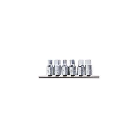 Juego de 6 llaves de vaso para tapones de aceite 8-14mm 3/8'' 1/2"
