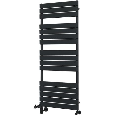 Milano Lustro Black Flat Panel Dual Fuel Electric Heated Towel Rail Radiator - 1500mm x 600mm (1/5)