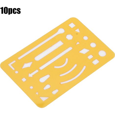 Lot de 10 tampons effaçables à 27 trous, gabarits et règles multifonctionnels pour dessins techniques, couleur orange. (1/5)