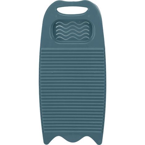 Planche à laver en plastique avec porte-savon, bleue.