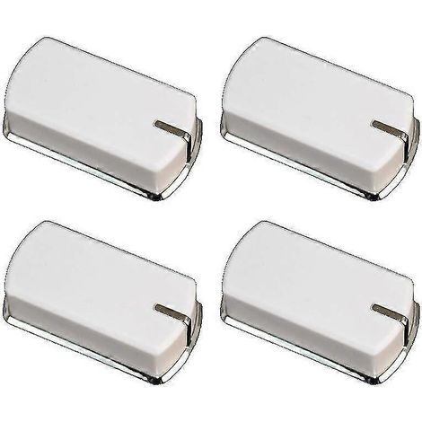 Bouton de commande pour four, plaque de cuisson et gril Belling compatible, blanc argenté, lot de 4 (1/2)