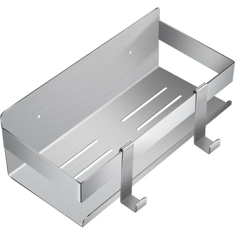 YMYNY Étagère de Douche, Étagère Salle de Bain Acier Inoxydable Panier de Doucheavec 2 Crochets Amovibles (Argent) (1/4)