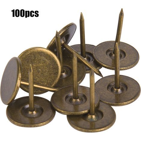 100 Flachkopf-Polsternägel 16x20mm in Cyanbronze für Möbel und Sofas (1/5)