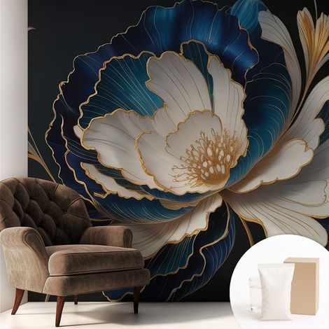 Papier peint avec colle pour décoration moderne de salon chambre à coucher cuisine et bureau Facile Motif floral 250x250 cm (1/5)