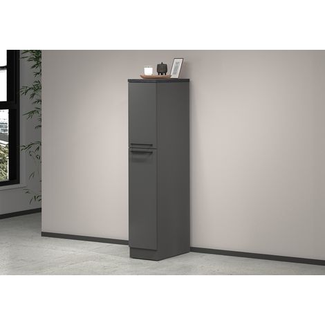 Colonne de cuisine 2 tiroirs anthracite mat/béton Solena (1/5)