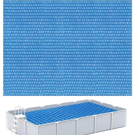 Bâche rectangulaire de 220 x 150 cm, bâche pour piscines hors sol, bâche anti-poussière pour piscines gonflables, bâche solaire à bulles pour piscines familiales gonflables, pataugeoire